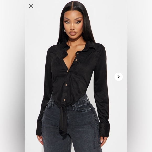 Fashion Nova Tops - Faux Suede Shirt - sold out online